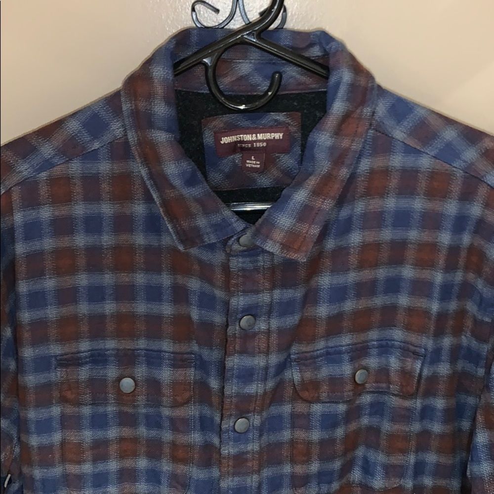 Mens Johnston & Murphy Plaid Button Down Flannel